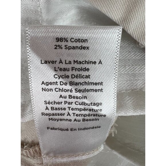 Talbots The Perfect Crop Curvy Fit Cream Pants 12p Capri Pockets Chino Stretch - Picture 4 of 11